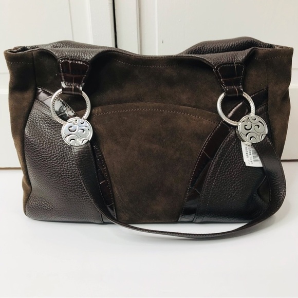 Price firm BRIGHTON Brown Leather & Suede Shoulder Bag - Picture 1 of 8